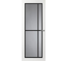 Svedex binnendeur Front  FR503 glasdeur wit met zwarte glaslatten.