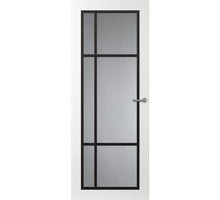 Svedex binnendeur Front  FR501 glasdeur wit met zwarte glaslatten.