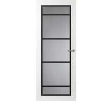 Svedex binnendeur Front  FR517 glasdeur wit met zwarte glaslatten.