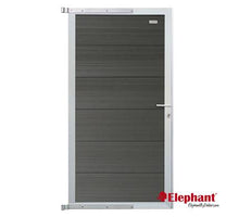 Elephant Tuindeur composiet Forte Antraciet incl. slot en blank aluminium kader (90 x 180 cm)