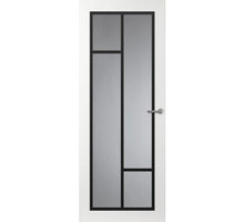 Svedex binnendeur Front  FR508 glasdeur wit met zwarte glaslatten.