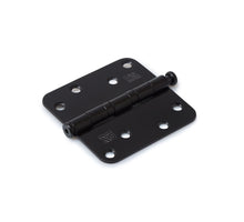 Kogellagerscharnier ronde hoeken 89x89 mm RVS geborsteld zwart