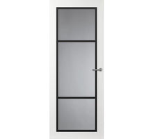 Svedex binnendeur Front  FR515 glasdeur wit met zwarte glaslatten.