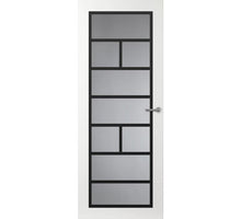Svedex binnendeur Front  FR505 glasdeur wit met zwarte glaslatten.