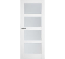 Budget binnendeur SP04 - blank glas gemonteerd - wit gegrond.  Let op de levertijd !!