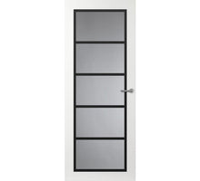 Svedex binnendeur Front  FR516 glasdeur wit met zwarte glaslatten.