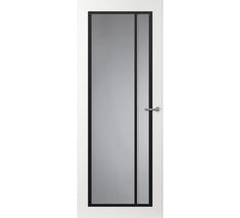 Svedex binnendeur Front FR502 glasdeur wit met zwarte glaslatten.