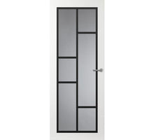 Svedex binnendeur Front  FR506 glasdeur wit met zwarte glaslatten.