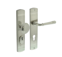 Intersteel voordeurbeslag Helena knop/kruk PC72 met kerntrek beveiliging nikkel mat