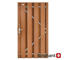 Elephant Tuindeur Timber  hardhout bankirai recht met stalen frame incl. beslag (100x180cm) v-groef dikte 5,2 cm