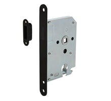 Intersteel woningbouw magneet cilinder dag- en nachtslot 55mm, voorplaat afgerond zwart