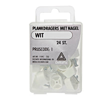 Plankdrager met nagel wit 8 mm 24 st.