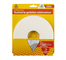 Deltafix tochtstrip zelfklevend gesloten celstructuur wit 12 m x 9 mm x 4 mm