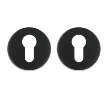 Cilinderplaatjes Modern rond mat zwart per 2 stuks