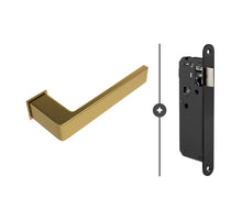 Skantrae 818 pakket Slimserie hang- en sluitwerk - Deurkruk Quadrate 28 Minimal Mat Messing