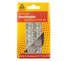 Deltafix stootdop zelfklevend transparant 18 mm x 18 mm x 6 mm 8 st.