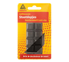 Deltafix stootdop zelfklevend zwart 18 mm x 18 mm x 6 mm 8 st.