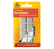 Deltafix stootdop zelfklevend wit 18 mm x 18 mm x 6 mm 8 st