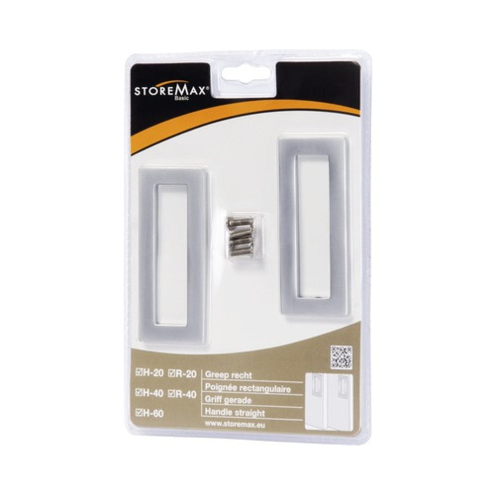Storemax Storemax Basic handgreep rechthoek aluminium zilver 22x15x1,2cm