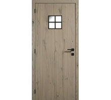 Eicq Parketdeur Barnwood stalen kader 4-ruits