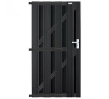 Tuindeur composiet Design Antraciet met antraciet aluminium frame compleet (90 x 180 cm)
