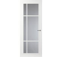 Voorraad  Svedex binnendeur  FR501 met blank glas. Alpine wit. Opdek links. loopslot. 83 x 197