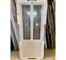 Cando binnendeur Jersey 83x201.5 opdek rechts - RAL 9001 afgelakt - glas in lood Opaal ( Nummer: 620 )