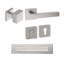 Voordeurset vierkant met Quadro Exc. & briefplaat Inox