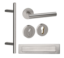 Voordeurset rond met Frankfurt schuin & briefplaat Inox