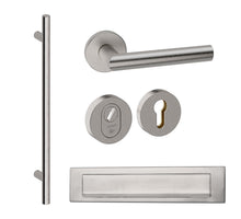 Voordeurset rond met Frankfurt 1160 & briefplaat Inox