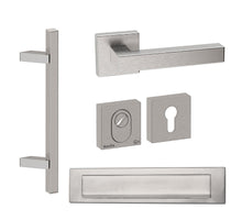 Voordeurset vierkant met Toronto schuin & briefplaat Inox