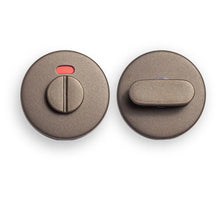 Toilet-garnituur rond donker brons (rood/wit)