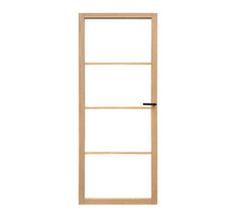 Budget Binnendeur SP11 Licht Eiken - Blank Glas Gemonteerd - Eiken Deur