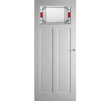 Weekamp binnendeur WK6533 A1 met glas in lood 1 met facet profilering (7 weken levertijd)