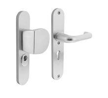 SKG3 veiligheidsbeslag ovaal 250x50mm greep/kruk Rond met veerconstructie profielcilindergat 55mm met kerntrekbeveiliging aluminium F1 (aluminium)