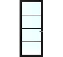 CanDo Binnendeur Cover Glass Dc02 - Afgelakt Carbon Black RAL9005 - Blank glas