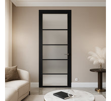 CanDo Binnendeur Cover Glass Dd03 -  Afgelakt Carbon Black RAL9005  - Satijn glas