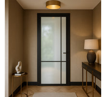 CanDo Binnendeur Cover Glass Dd04 -  Afgelakt Carbon Black RAL9005  - Satijn glas