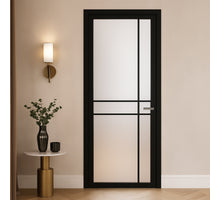 CanDo Binnendeur Cover Glass Dd05 -  Afgelakt Carbon Black RAL9005 - Satijn glas