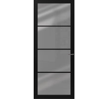 CanDo Binnendeur Cover Glass De02 -  Afgelakt Carbon Black RAL9005  - Rookglas