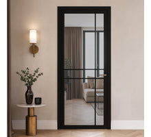 CanDo Binnendeur Cover Glass De05 -  Afgelakt Carbon Black RAL9005  - Rookglas