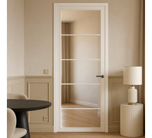 CanDo Binnendeur Cover Glass Ec03 - Afgelakt Chalk White RAL9016 - Blank glas