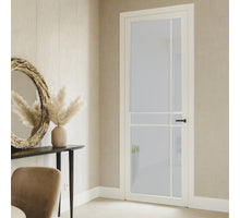 CanDo Binnendeur Cover Glass Ee05 - Afgelakt Chalk White RAL9016 - Rookglas