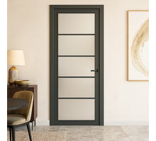 CanDo Binnendeur Cover Glass Fd03 - Afgelakt Iron Grey RAL7043 - Satijn glas