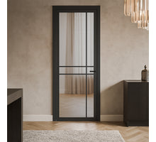 CanDo Binnendeur Cover Glass Fe05 - Afgelakt Iron Grey RAL7043 - Rookglas