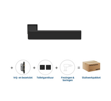 Skantrae Sluitwerkpakket 855 Quadrate 28 minimal Toiletslot Zwart