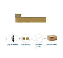 Skantrae Sluitwerkpakket 858 Quadrate 28 minimal Toiletslot Mat Messing