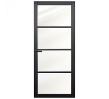 Budget Binnendeur SP09 Zwart - Blank Glas Gemonteerd - Staal Look Deur