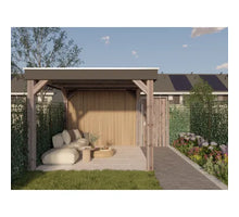 Cando Decowall Outdoor lattenwand - Karamel - 238x14cm - 21mm - 5 stuks