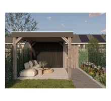 Cando Decowall Outdoor lattenwand - Zwart - 238x14cm - 21mm - 5 stuks